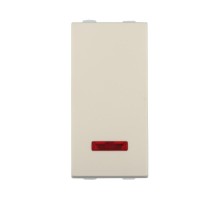 Переключатель с двух мест, с индикатором 45х22,5мм (схема 6L) 16 A, 250 B (бежевый) LK45  850401-1  Ecoplast