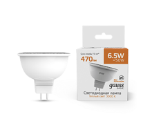 Лампа светодиодная Basic MR16 6,5W 470lm 3000K GU5.3 LED 1/10/100  1013517  Gauss