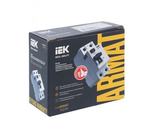 Выключатель дифференциальный (УЗО) R10N 2P 40А 30мА тип AC ARMAT  AR-R10N-2-040C030  IEK