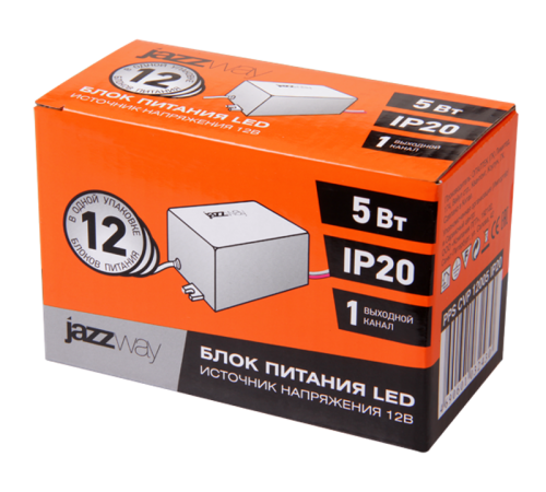 Драйвер для светодиодной ленты LED PPS CVP 12005 5Вт 12В IP20  1032423  Jazzway