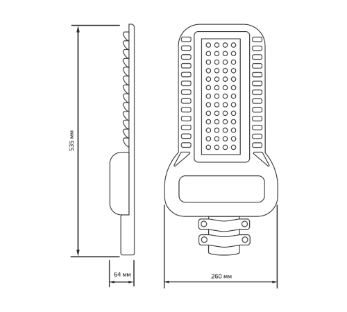 Светильник светодиодный консольный уличный Qplus 120W 14400lm 5000K 120-260V IP65 535*260*64мм черный КСС "Ш" LED 1/2  629535320  Gauss