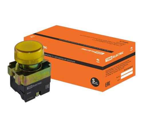 Лампа BV65 матрица d22 мм желтый  SQ0702-0047  TDM