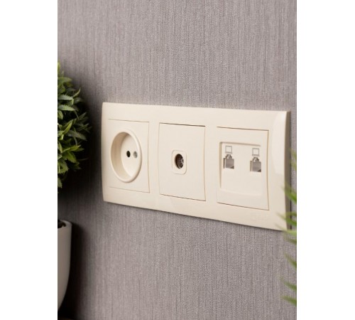 Валенсия рамка 3-местная кремовая EKF PROxima   EWM-G-303-20   EKF