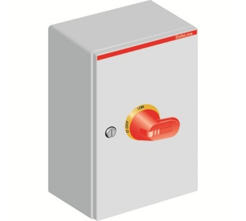 Рубильник в боксе OTL125BA3U до 125А(АС23А) 3х-полюсный, желто-красная ручка, нет фланца  1SCA022563R0330  ABB