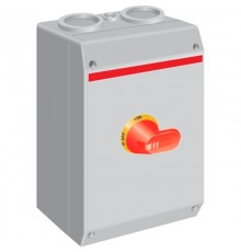 Рубильник в боксе OTP125BA6M до 125A 6-полюсный, красно-желтая ручка, резьба 4хМ50+2хМ16  1SCA022812R7690  ABB