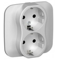 FLITE Розетка 2-ая с заземлением без шторок быстрозажимные клеммы 16А РС12-1-А-ФлА алюминий  FI-R21A-16-1-K47  IEK