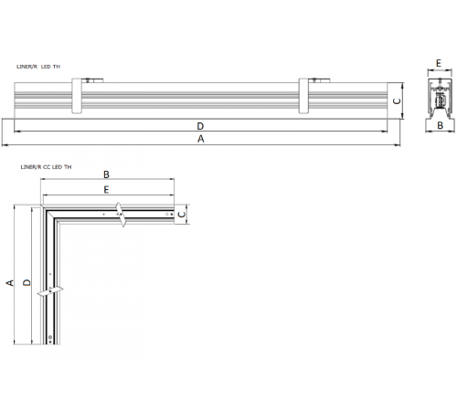 Светильник светодиодный LINER/R LED 1200 TH W CH CF  1474001030  Световые Технологии