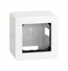 Коробка подъемная для накладного монтажа на 1 пост или 2 узких механизма белого цвета S27  27811-35  Simon