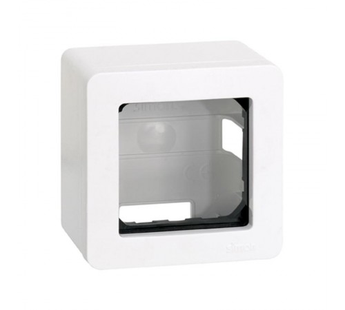 Коробка подъемная для накладного монтажа на 1 пост или 2 узких механизма белого цвета S27  27811-35  Simon