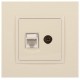 14-3110-02 Розетка RJ45+TV, IP20, сл.кость  Б0034315  ЭРА