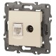 14-3110-02 Розетка RJ45+TV, IP20, сл.кость  Б0034315  ЭРА