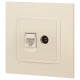 14-3110-02 Розетка RJ45+TV, IP20, сл.кость  Б0034315  ЭРА