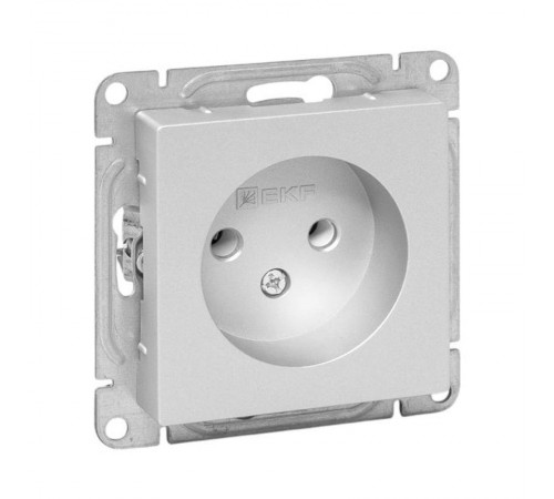 Механизм розетки, 16А, без заземления, без шторок, алюминий Эпика EKF  UP1-SOA-100  EKF