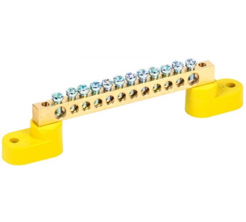 Шина PE земля на 2- угловыхизоляторах ШНИ-6х9-12-У2-Ж  YNN10-69-12C2-K05  IEK