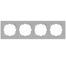 Рамка для розеток и выключателей Intro Accent 6-504-03 на 4 поста, СУ, алюминий  Б0063763  Intro