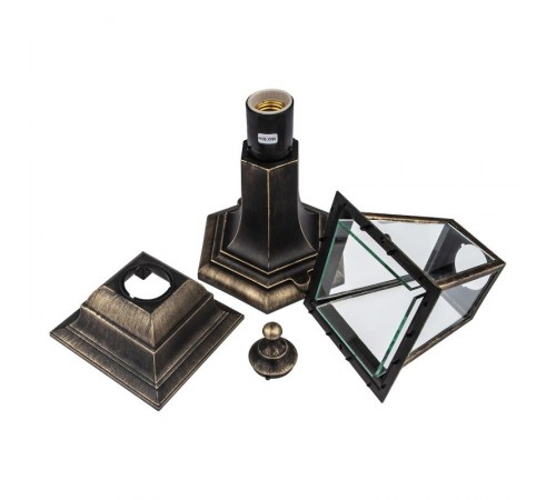 Светильник садово-парковый НТУ 04-60-001 , "Оскар" напольный четырехгранный бронза  Б0048100  ЭРА