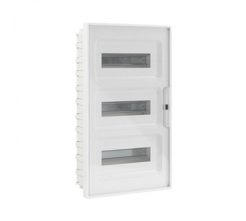 Щиток 36 мод встраиваемый FRAME, белый, с прозрачной дверцей, с 4 шинами  PEN (2шт на 8 отв. и 2шт на 10 отв.)  F36B1WT  DKC