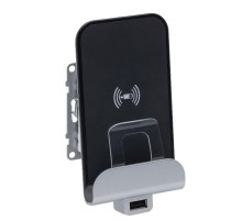 SUNO Беспроводное зарядное устройство Qi с дополнительным разьемом USB A. Цвет "Белый"  721134  Legrand