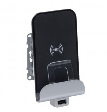 SUNO Беспроводное зарядное устройство Qi с дополнительным разьемом USB A. Цвет "Белый"  721134  Legrand