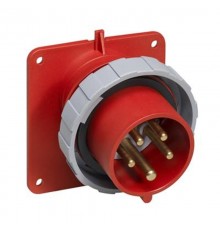 Вилка панельная с угловым фланцем 432BAU6W, 32A, 3P+N+E, IP67, 6ч  2CMA166664R1000  ABB