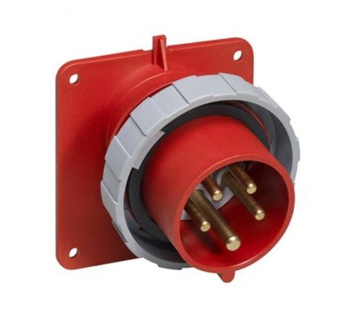 Вилка панельная с угловым фланцем 432BAU6W, 32A, 3P+N+E, IP67, 6ч  2CMA166664R1000  ABB