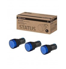 STATUS Лампа сигнальная AD-22DS, LED, d22 мм, 24-440 В AC/DC, синий  SQ0702-0095  TDM