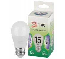 Лампа светодиодная  GREEN LINE LED P45-15W-865-E27 GL E27 15 Вт шар холодный свет  Б0067051  ЭРА