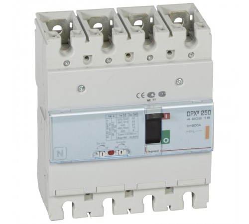Автоматический выключатель DPX3 250 - термомагнитный расцепитель - 25 кА - 400 В~ - 4П - 200 А  420218  Legrand