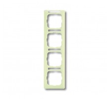 Рамка 4-постовая, вертикальная, с полем для надписи, серия Busch-Duro 2000 SI linear, цвет слоновая кость  1754-0-4098   2CKA001754A4098  ABB