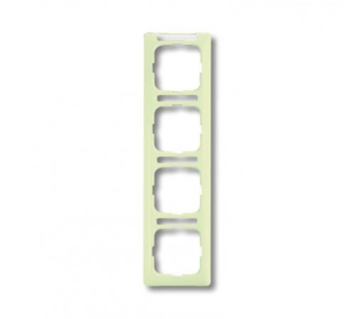 Рамка 4-постовая, вертикальная, с полем для надписи, серия Busch-Duro 2000 SI linear, цвет слоновая кость  1754-0-4098   2CKA001754A4098  ABB