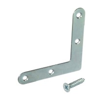 Оконный уголок плоский 80х80x18 с шурупом (2 шт) цинк - пакет ( 0,08113 кг)  110084  Tech-KREP