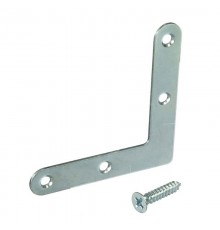 Оконный уголок плоский 80х80x18 с шурупом (2 шт) цинк - пакет ( 0,08113 кг)  110084  Tech-KREP