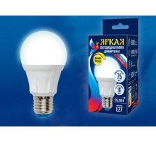 Лампа светодиодная LED-A60 10W/4000K/E27/FR/DIM PLP01WH LED, димм.. "груша", мат, серия Яркая, пр-во Россия, 4000К .  UL-00004286  Uniel
