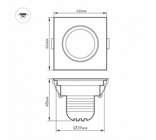 Светодиодный светильник LTM-S46x46WH 3W Day White 30deg  014918  Arlight