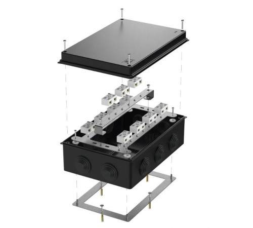 Коробка огнестойкая для о/п 40-0330-FR6.0-4-22-Р Е15-Е60 RAL9005 260х175х90 (7 шт/кор) черная  40-0330-9005-FR6.0-4-22-Р  Промрукав