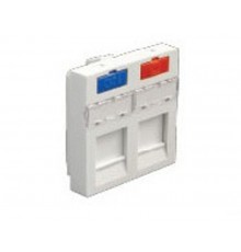 Модуль адаптер роз. информ., 45x45,  RJ, 2 входа, бел.  87002  Ecoplast