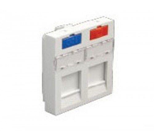 Модуль адаптер роз. информ., 45x45,  RJ, 2 входа, бел.  87002  Ecoplast