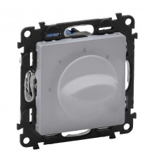 Valena LIFE Алюминий Выключатель вентилятора 4-позиционный (с лицевой панелью)  752332  Legrand