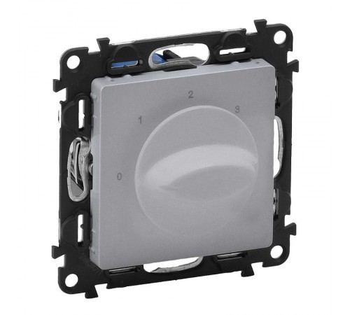 Valena LIFE Алюминий Выключатель вентилятора 4-позиционный (с лицевой панелью)  752332  Legrand