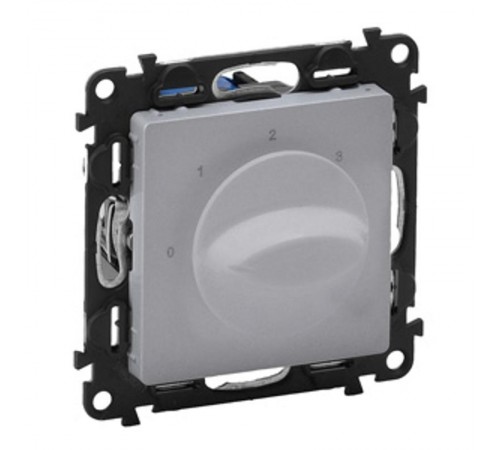 Valena LIFE Алюминий Выключатель вентилятора 4-позиционный (с лицевой панелью)  752332  Legrand