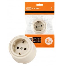 Розетка 2П+З 16А 250В сл. кость "Виви"  SQ1820-1317  TDM