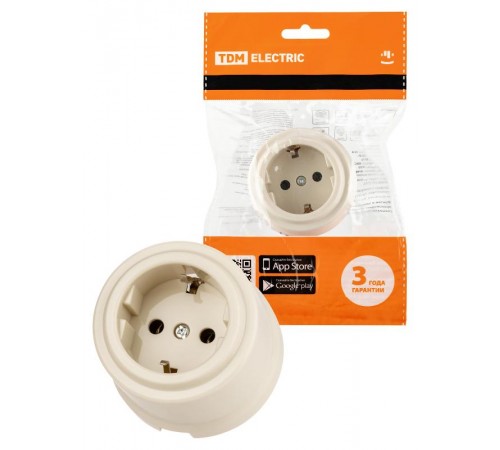 Розетка 2П+З 16А 250В сл. кость "Виви"  SQ1820-1317  TDM