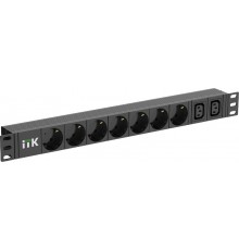 ITK PDU 7 розеток нем. ст. + 2 С13 1U каб. 2м нем. ст.  PH22-7D2C131-P  ITK