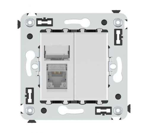 Компьютерная розетка RJ-45 в стену, кат.5e одинарнаяэкранированная,"Avanti", "Белое облако"  4400363  DKC