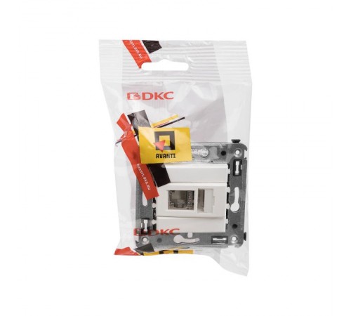 Компьютерная розетка RJ-45 в стену, кат.5e одинарнаяэкранированная,"Avanti", "Белое облако"  4400363  DKC