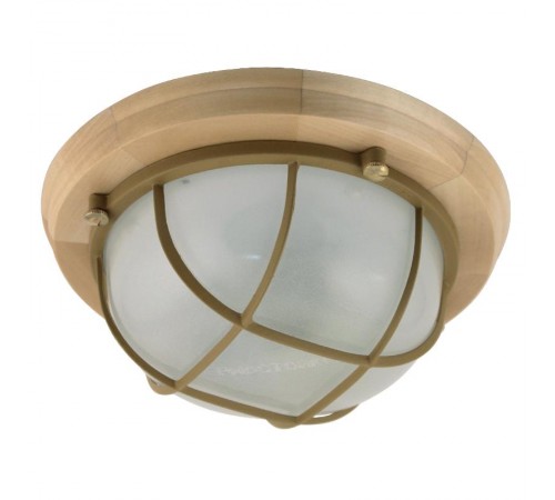 Светильник пылевлагозащищенный для ЖКХ "Терма 1302" Круг малый НББ 03-60-014 IP65 матовый / корпус с решеткой дер. липа  1005501031  Элетех