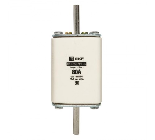 Плавкая вставка ППН-35 250/ 80А габарит 1  fus-35/250/80  EKF