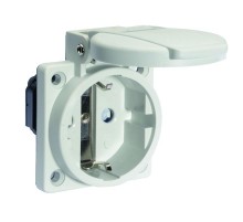 Розетка панельная Schuko фланец 50х50 Schuko IP54 QC 16A 250V серая I 7110009-Bals I Bals