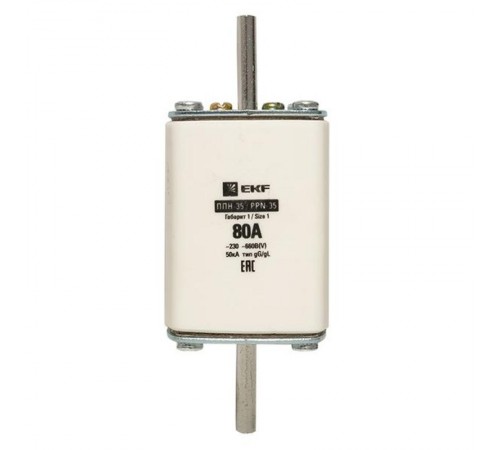 Плавкая вставка ППН-35 250/ 80А габарит 1  fus-35/250/80  EKF