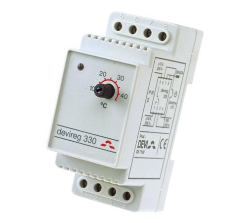 Терморегулятор наружний на шину DIN, с датчиком на проводе, RT-821-1 (-4°C-+5°C), 16А 140F1070R DEVI